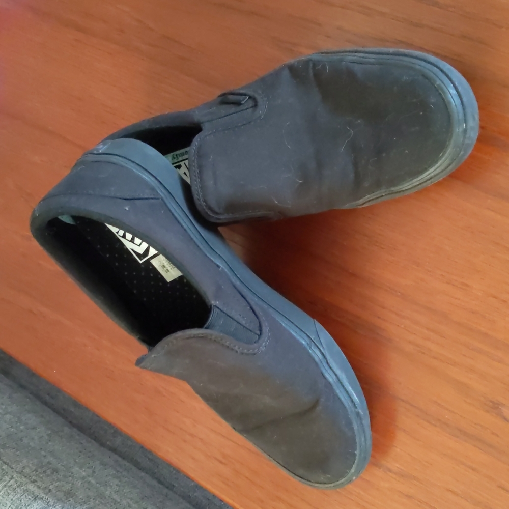 Vans black comfy cush slip ons 8.5 mens 10 womens